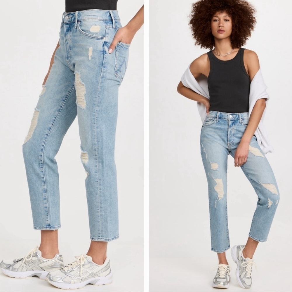 Mother Denim The Trickster Ankle Straight Leg Jean in An Icy Confession Size 26